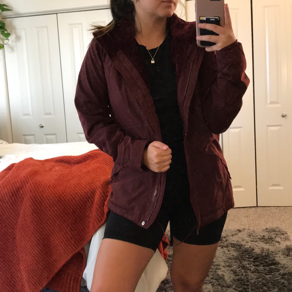 Maroon North Face jacket!